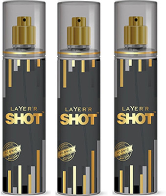 Layerr Shot Gold Series Iconic Perfume Body Spray Pack of 3 Combo (135ML each) Perfume Body Spray - For Men(405 ml, Pack of 3)
Layerr Shot Gold Series Iconic Perfume Body Spray Pack of 3 Combo (135ML each) Perfume Body Spray - For Men(405 ml, Pack of 3)