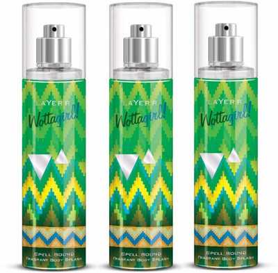 Layerr Wottagirl Spell Bound Perfume Body Spray Pack of 3 Combo (135ML each) Perfume Body Spray - For Women(405 ml, Pack of 3)
Layerr Wottagirl Spell Bound Perfume Body Spray Pack of 3 Combo (135ML each) Perfume Body Spray - For Women(405 ml, Pack of 3)