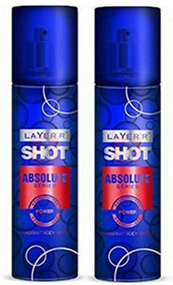 Layerr Shot Absolute Series Power Perfume Body Spray Pack of 2 Combo (135ML each) Perfume Body Spray - For Men(270 ml, Pack of 2)
Layerr Shot Absolute Series Power Perfume Body Spray Pack of 2 Combo (135ML each) Perfume Body Spray - For Men(270 ml, Pack of 2)