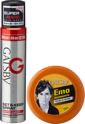 Gatsby Set & Keep Hair Spray Super Hard 250 ml with Hair Styling Wax Tough & Shine 75 g Spray(325 g)
Gatsby Set & Keep Hair Spray Super Hard 250 ml with Hair Styling Wax Tough & Shine 75 g Spray(325 g)