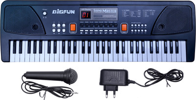 Beston 61 keys Bigfun Electronic Piano Keyboard with LED Display & Microphone(Black)