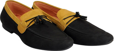FAUSTO Stylish Loafers For Men(Black, Tan, Black beige