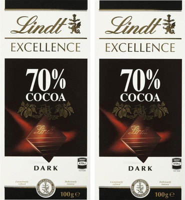 Lindt Excellence 70% Cocoa Dark Chocolate - 100 Grams (Pack Of 20) Bars(Pack of 20, 100 g)
Lindt Excellence 70% Cocoa Dark Chocolate - 100 Grams (Pack Of 20) Bars(Pack of 20, 100 g)