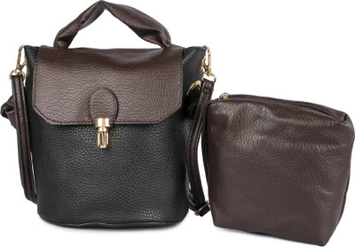ModishOmbre Hand-held Bag(Black, Brown)