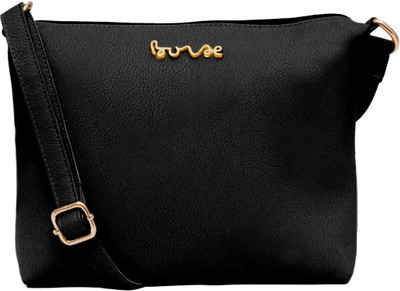 Borse Women Casual Black PU Sling Bag