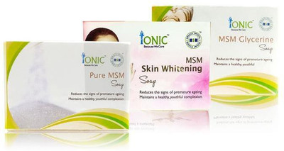 Ionic Combo pack of 3 Soap (Pure MSM, MSM Skin whitening & MSM Glycerin), 75g each(225 g, Pack of 3)