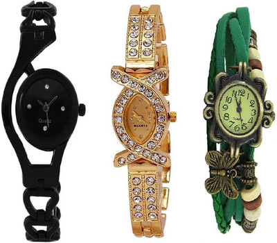 MAPA STYLE Black Chain, Gold Bracelet And Green Dori Girls Stylish Collection Analog Watch MPSTYLE 006 Watch - For Women
MAPA STYLE Black Chain, Gold Bracelet And Green Dori Girls Stylish Collection Analog Watch MPSTYLE 006 Watch - For Women