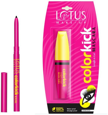 Lotus Herbals Colorkick 8 hrs stay & shine Kajal 0.28g and COLORKICK MASCARA - INETENSE BLACK CM1(Set of 1)
Lotus Herbals Colorkick 8 hrs stay & shine Kajal 0.28g and COLORKICK MASCARA - INETENSE BLACK CM1(Set of 1)