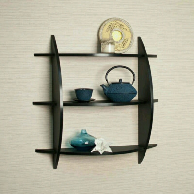 MartCrown MDF Wall Shelf(Number of Shelves - 1, Black)