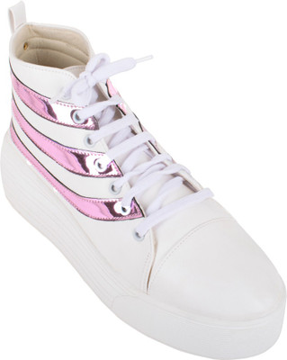 Go India Store Sneakers For Women(White, Purple