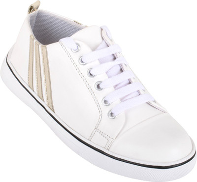 Go India Store Sneakers For Women(White, Beige
