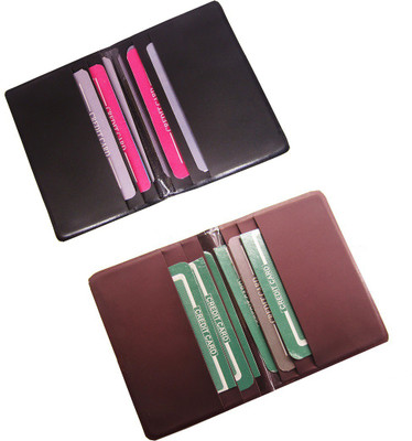 Poland Boys Black, Brown Artificial Leather Card Holder(6 Card Slots)
