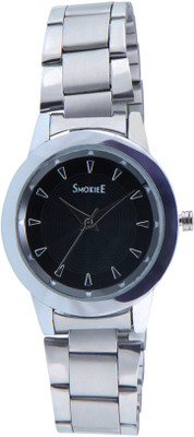 SmokieE 006 Black Dial-Stainless Steel Watch - For Girls
