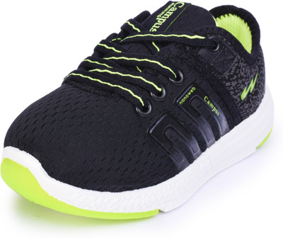 Campus Boys Lace Walking Shoes(Black, Blackgreen72o
