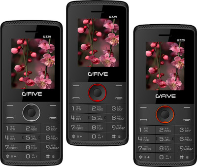 Gfive U229 Combo of Three Mobile(Black $$ Grey, Black $$ Red & Black $$ Orange)