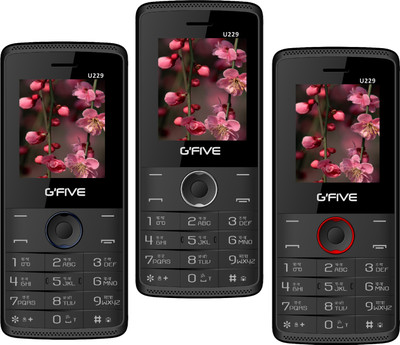 Gfive U229 Combo of Three Mobile(Black $$ Blue, Black $$ Grey & Black $$ Red)