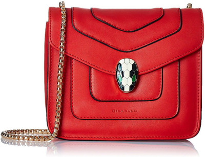 Giordano Women Casual Red Genuine Leather Sling Bag