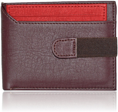 Adam Zac Men Brown Artificial Leather Wallet(7 Card Slots), Brown-red