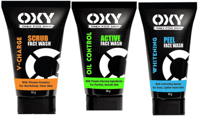 OXY WHITENING PEEL +V-CHARGE SCRUB + OIL CONTROL ACTIVE Face Wash(50 g)