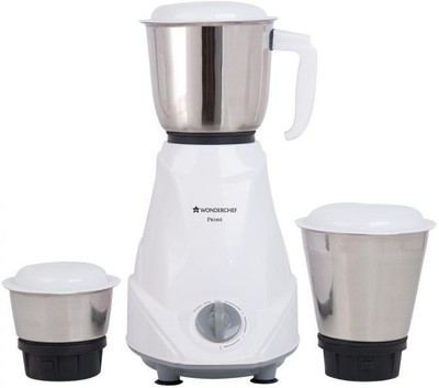 Wonderchef Prime 550 W Mixer Grinder(White, 3 Jars)
