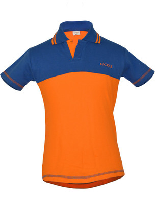 Gkidz Boys Solid Cotton T Shirt(Blue, Pack of 1, Orange