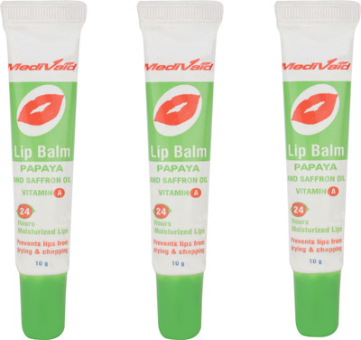 MEDIVAID FORMULATION Papaya With Saffron oil Lip Balm Papaya Saffron oil(10 g)