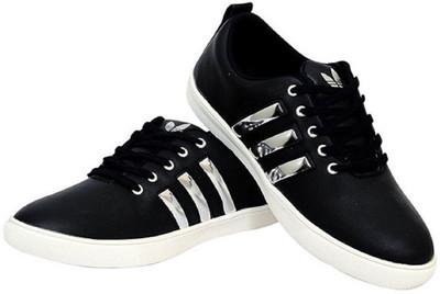 Shoes Bank Sneakers For Men(Black, Silver