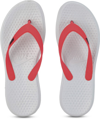 Nike SOLAY THONG Flip Flops, Matte silver/black-max orange