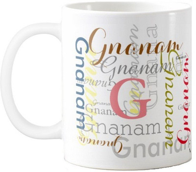 Exoctic Silver GNANAM Ceramic Mug(330 ml), Multicolor