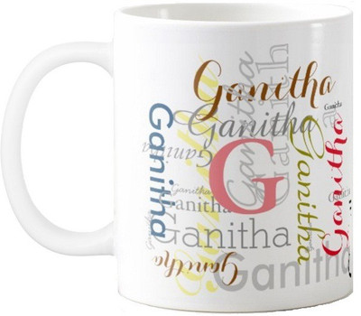 Exoctic Silver Ganitha Ceramic Mug(330 ml), Multicolor