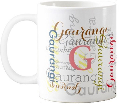 Exoctic Silver Gaurangi Ceramic Mug(330 ml), Multicolor