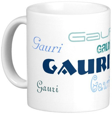 Exoctic Silver GAURI Ceramic Mug(330 ml), Blue