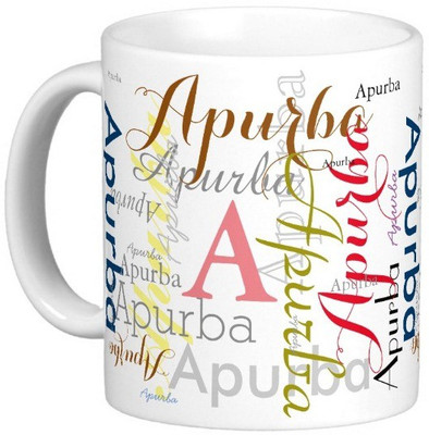 Exoctic Silver APURBA Ceramic Mug(330 ml), Multicolor