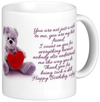 Exoctic Silver Wife Honey Janu Baby Biwi Life's Birthday 012 Ceramic Mug(300 ml), Multicolor
Exoctic Silver Wife Honey Janu Baby Biwi Life's Birthday 012 Ceramic Mug(300 ml), Multicolor