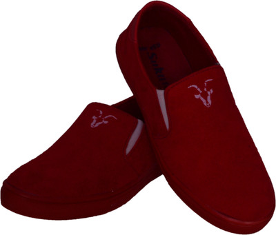 Sukun Slip On Sneakers For Men(Maroon, Red
