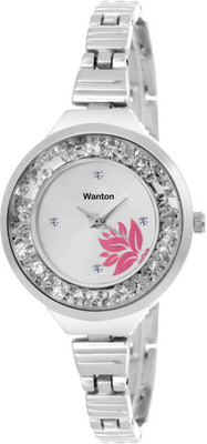 Wanton k-1017 silver slim belt movable crystals pink attractive flower dial watch for women Watch - For Girls
Wanton k-1017 silver slim belt movable crystals pink attractive flower dial watch for women Watch - For Girls
