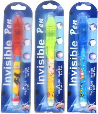 Muren Muren Invisible ink magic pen with UV light Multi-function Pen(Pack of 3)