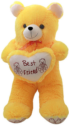 GVMC Toys Cute Yellow Fur With Heart Teddy Bear - 80 cm(Yellow)