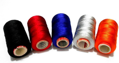 GOELX Silk Thread for Jewelery-Making 5 Spools - Black,Red,Peacock Blue,Silver,Orange
GOELX Silk Thread for Jewelery-Making 5 Spools - Black,Red,Peacock Blue,Silver,Orange