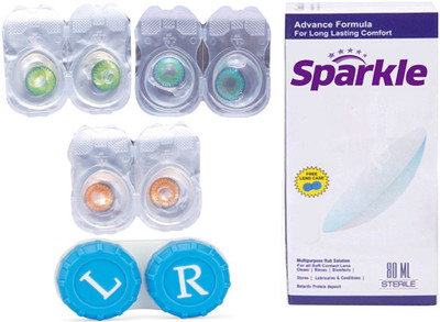 Sparkle 3 Pair Zero Power ( Green Aqua Honey ) Monthly(Zero Power, Colored Contact Lenses, Pack of 3)
Sparkle 3 Pair Zero Power ( Green Aqua Honey ) Monthly(Zero Power, Colored Contact Lenses, Pack of 3)