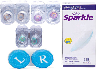 Sparkle 3 Pair Zero Power (Hazel Voilet Aqua ) Monthly(Zero Power, Colored Contact Lenses, Pack of 3)
Sparkle 3 Pair Zero Power (Hazel Voilet Aqua ) Monthly(Zero Power, Colored Contact Lenses, Pack of 3)