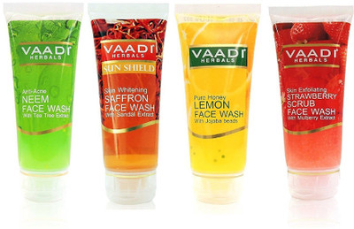 Vaadi Herbals Neem, Saffron, Strawberry Scrub, Honey Lemon, Mix Face Wash (60g x 4) Face Wash(60 ml)
Vaadi Herbals Neem, Saffron, Strawberry Scrub, Honey Lemon, Mix Face Wash (60g x 4) Face Wash(60 ml)