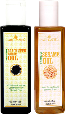 Park Daniel Premium Sesame oil and Black seed oil(Kalonji) combo pack of 2 bottles of 100 ml(200 ml)(200 ml)
Park Daniel Premium Sesame oil and Black seed oil(Kalonji) combo pack of 2 bottles of 100 ml(200 ml)(200 ml)