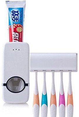 Eware Plastic Toothbrush Holder(White, Wall Mount)