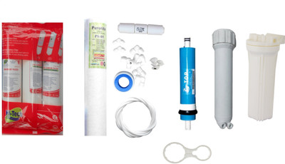 Bluenova 1 Year RO service Kit with Hi-Tech Inline set, C-TOP 80 GPD membrane, Bowl, Housing (MH), Spun and Other Accessories Solid Filter Cartridge(5, Pack of 8)
Bluenova 1 Year RO service Kit with Hi-Tech Inline set, C-TOP 80 GPD membrane, Bowl, Housing (MH), Spun and Other Accessories Solid Filter Cartridge(5, Pack of 8)