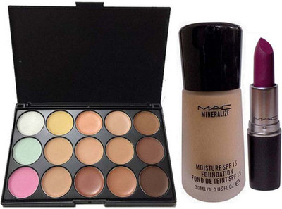 Glorist Mac Concealer Palette 15 Shade, Mineralize Foundation and Matte Finish Lipstick (Set of 3)(Set of 3)
Glorist Mac Concealer Palette 15 Shade, Mineralize Foundation and Matte Finish Lipstick (Set of 3)(Set of 3)
