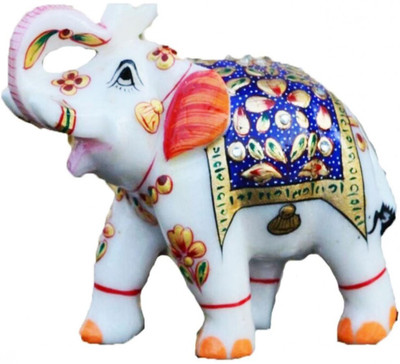 Gaba Trend Kundan Studded Makrana Marble Elephant Decorative Showpiece - 8 cm(Marble, White, Blue)
Gaba Trend Kundan Studded Makrana Marble Elephant Decorative Showpiece - 8 cm(Marble, White, Blue)