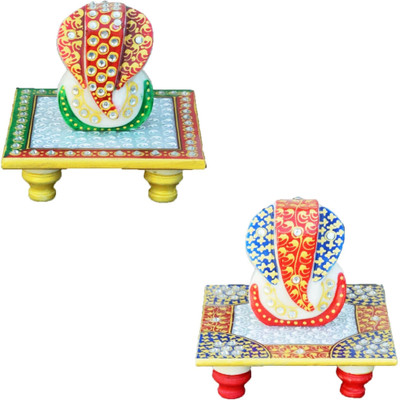 Gaba Trend Lord Ganesha on Kundan Studded Chowki Decorative Showpiece - 10 cm(Marble, Blue, Red)
Gaba Trend Lord Ganesha on Kundan Studded Chowki Decorative Showpiece - 10 cm(Marble, Blue, Red)