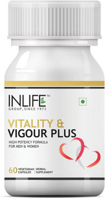 Inlife Vitality and Vigour Plus Safed Musli, Shilajit, Mucuna Pruriens, Ashwagandha & more, Booster Product for Men Women - 60 Vegetarian Capsules(60 No)
Inlife Vitality and Vigour Plus Safed Musli, Shilajit, Mucuna Pruriens, Ashwagandha & more, Booster Product for Men Women - 60 Vegetarian Capsules(60 No)