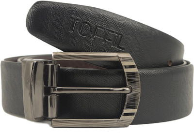 TOFFIL Men Evening, Casual, Formal Black Genuine Leather Reversible Belt 
TOFFIL Men Evening, Casual, Formal Black Genuine Leather Reversible Belt